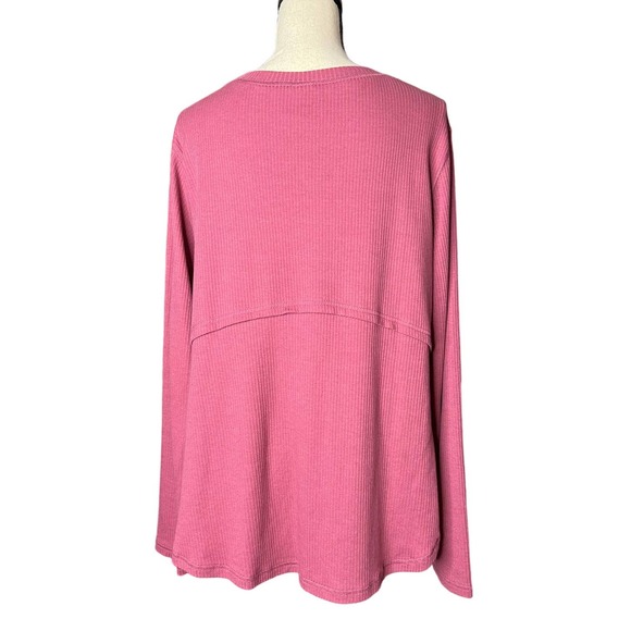 Zella Women's Blouse Size L in Purple, Long Sleeves Tulip Hem - Picture 2 of 5